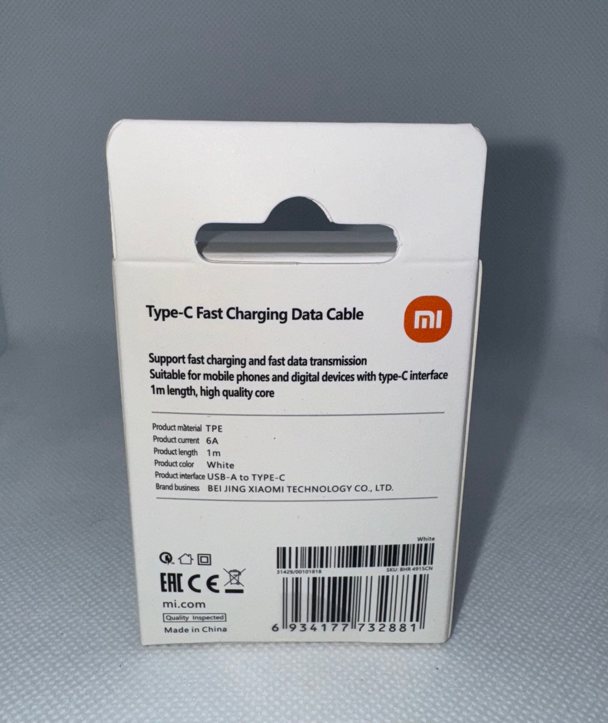 CABLE XIAOMI TURBO DECIMAL ORIGINAL USB-C 1M