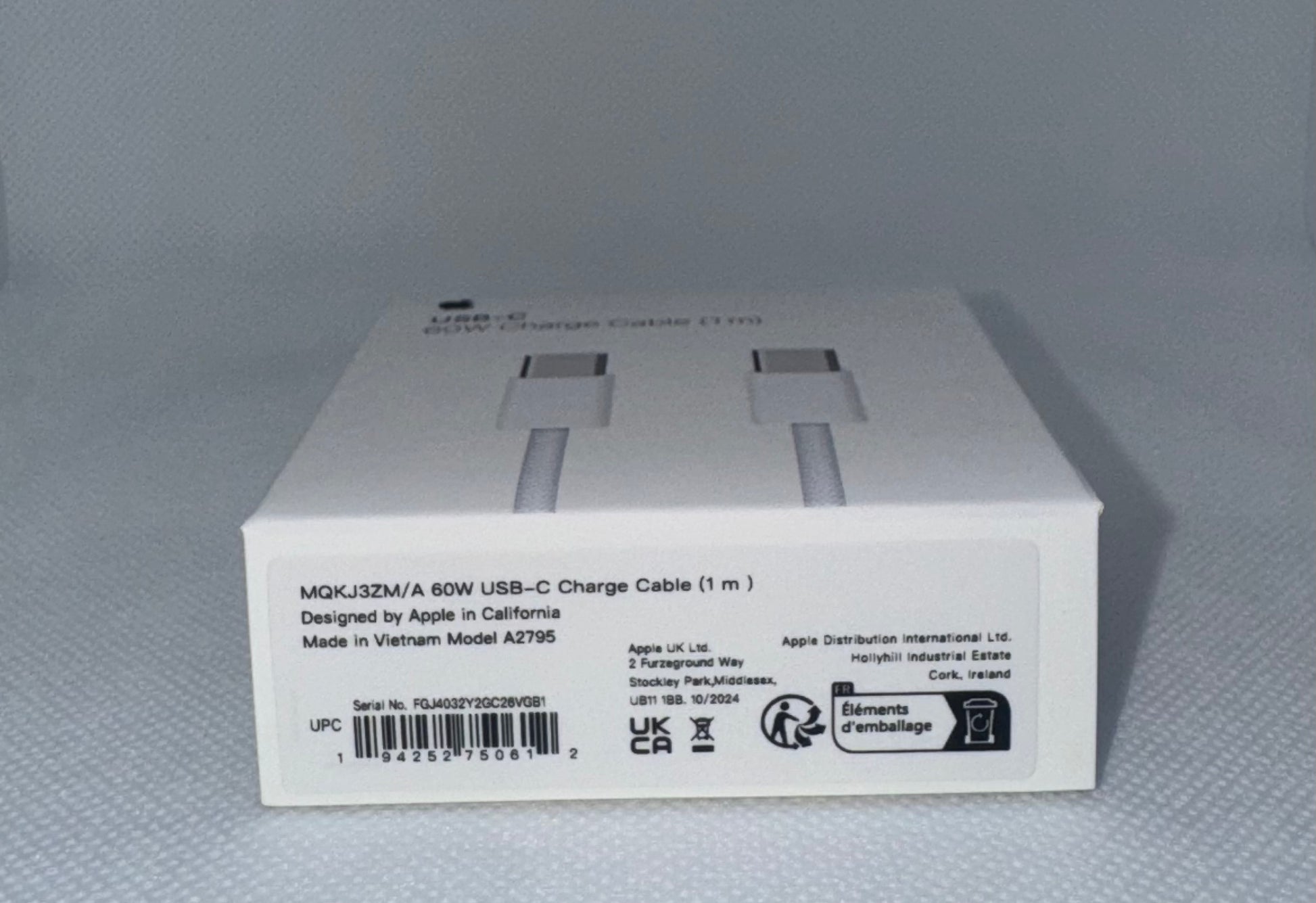 Cable Apple USB-C a USB-C 60W Original