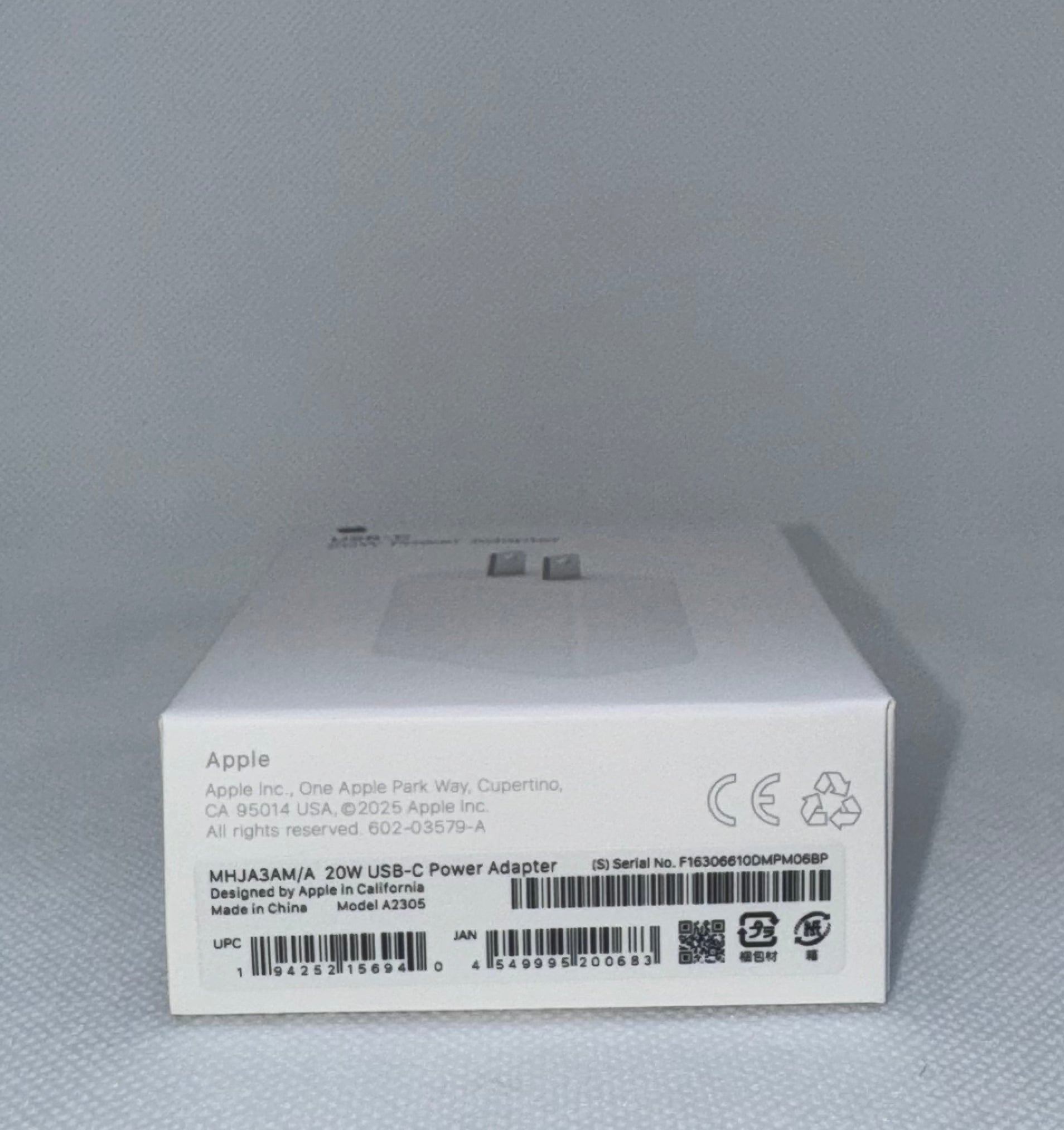 Cargador Apple 20W USB‑C Original